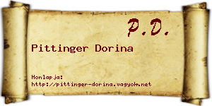 Pittinger Dorina névjegykártya